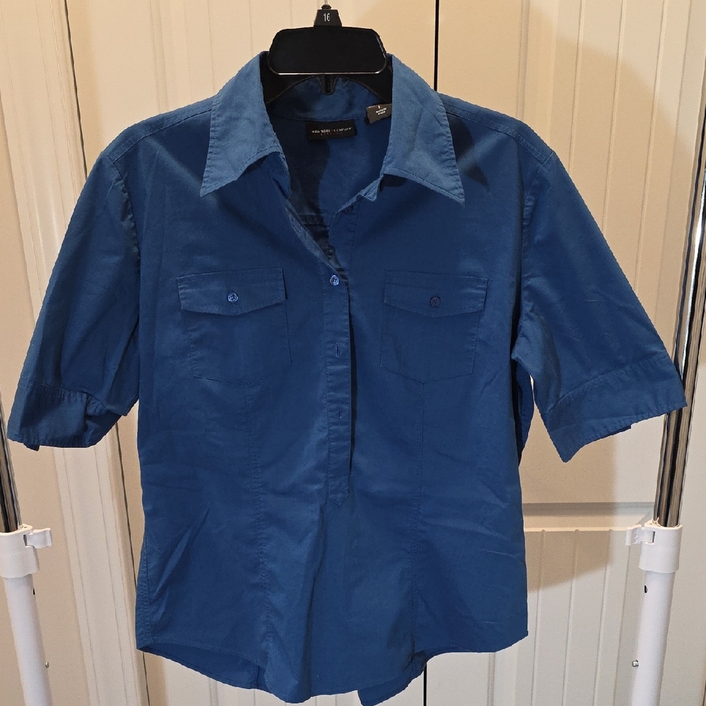 New York & Co Classic Blue Button Down Shirt